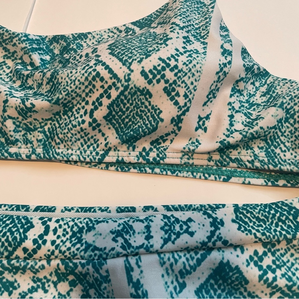 Shein Python Snake Print Teal Bikini Size Large - image 3